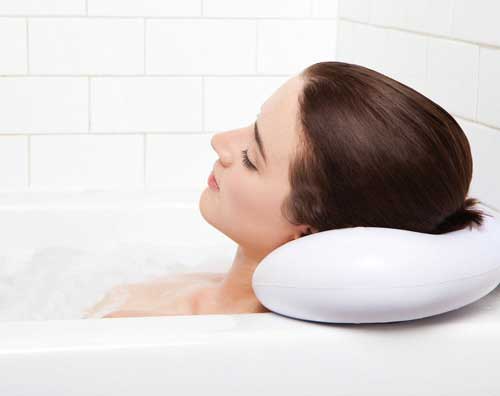bianco supporto per poggiatesta e collo adatto per vasca da bagno quadrata Cuscino per vasca da bagno con vasca idromassaggio Zfuwer 