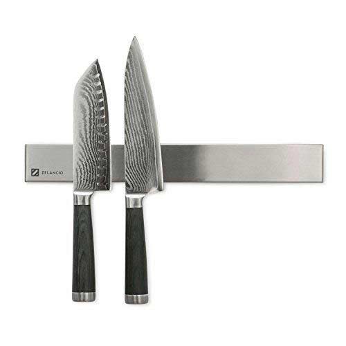 Barra Magnetica per Coltelli con 6 Ganci, 40 cm Portacoltelli Magnetico in Acciaio Inox, per