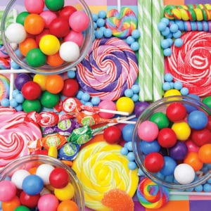 marche di caramelle caramelle colorate