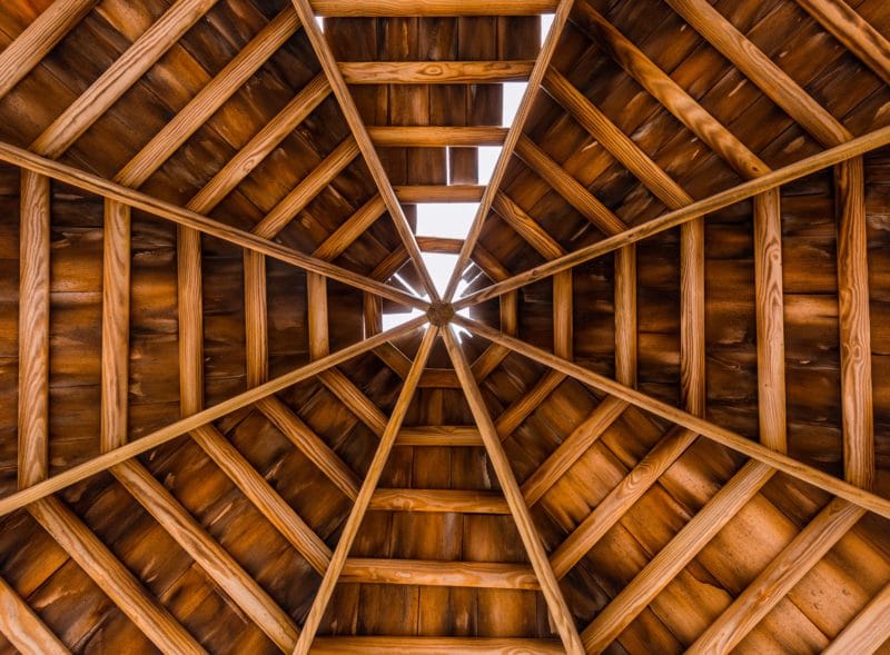 gazebo in legno tetto