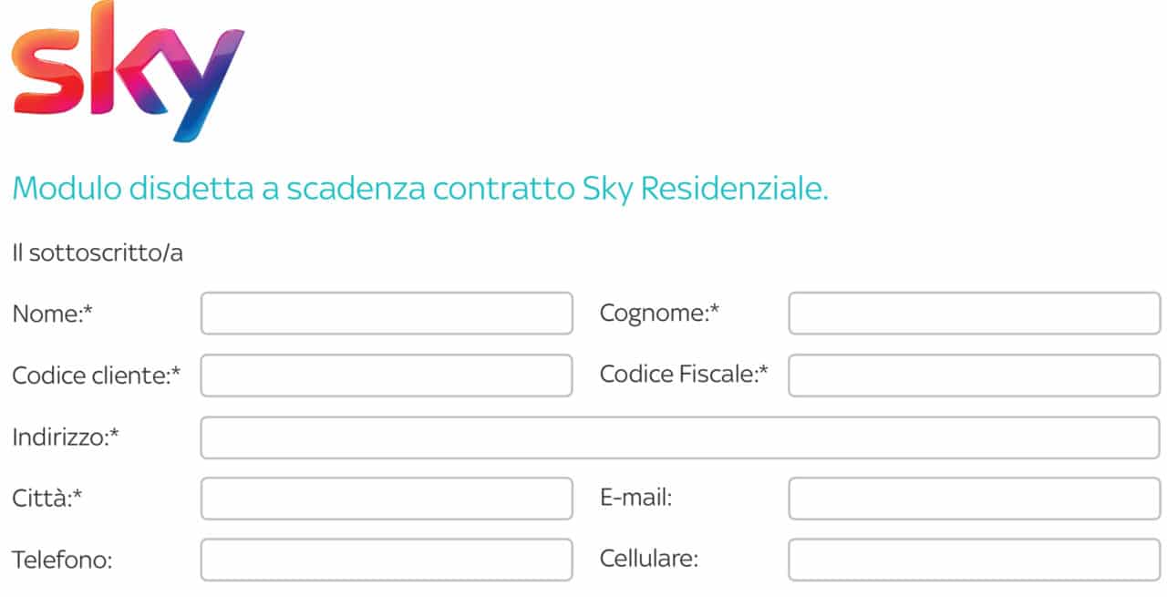Come fare disdetta sky - Vesto Casa