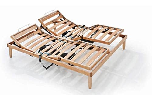Evergreenweb - Rete Matrimoniale Elettrica 180x200 a Doghe in Legno Ortopedica Motorizzata con 2 Alzate Separate Base Letto o Materasso 4 Zone Reclinabili Regolatori Rigidità Piedi Smontabili Offerta