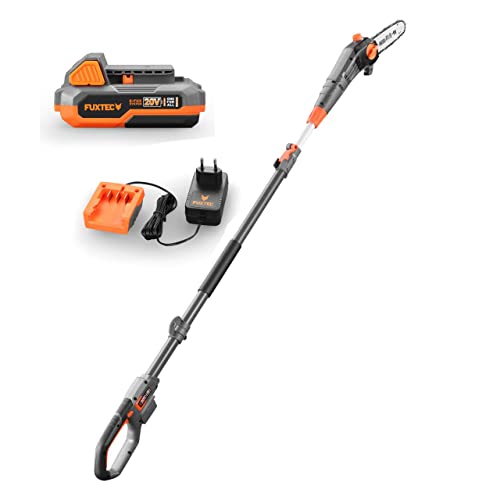 Potatore telescopico svettatore motosega a batteria 20V senza fili FUXTEC FX-E1HE20 – SET con batteria – lama e catena Oregon- per alberi, rami e cespugli