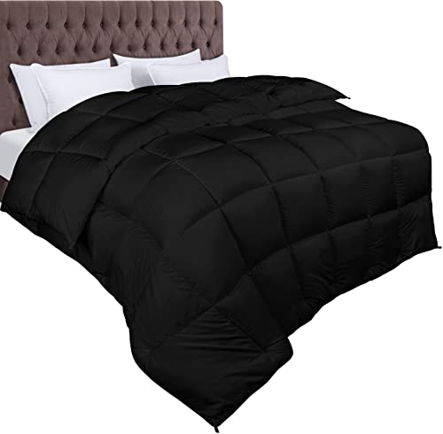 Utopia Bedding Piumone - Piumino Matrimoniale - Piumino Letto Matrimoniale - Trapunta Matrimoniale 100% Microfibra in Fibra Cava - (Nero, 220 x 240 cm- 370 gsm)