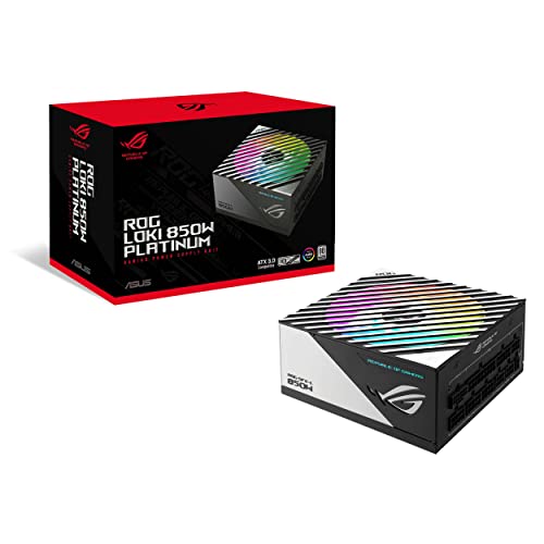 ASUS ROG Loki SFX-L 850W Gaming Alimentatore modulare, certificato 80+ Platinum e Lambda A, ventola ARGB PWM da 120 mm, Aura Sync, compatibile ATX 3.0 e PCIe 5.0