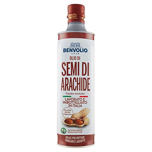 Olio di Arachidi Benvolio 1938 | 500ml - Olio di Semi di Arachide Resistente alle Alte Temperature per Dolci e Frittura