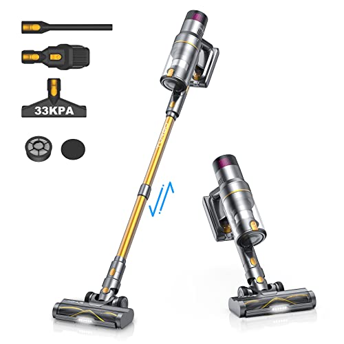 aonus A9 Aspirapolvere senza Fili Potente 33KPa 500W, Scopa Elettrica senza Fili con Touchscreen, 4 in 1 Aspirapolvere Ricaricabile Autonomia 60Min per Pavimento Tappeti Peli Animali