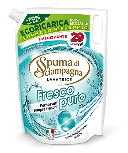 Spuma di Sciampagna Ecoricarica Detersivo Lavatrice Fresco Puro 29 lavaggi - 1305 ml