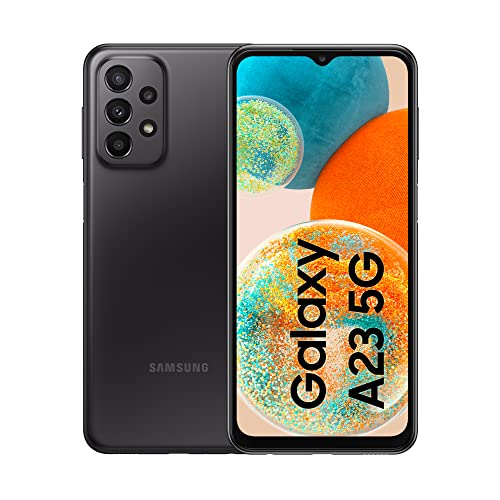 Samsung Galaxy A23 5G Smartphone Android 12, Display Infinity-V 6.6’’¹, 4GB RAM e 128GB di memoria interna espandibile², Batteria 5000 mAh³, Awesome Black [Versione Italiana]