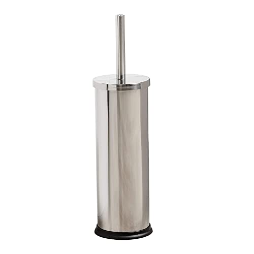 TATAY Scopino bagno Mirror, fatto di acciaio inossidabile, secchio interno in polipropilene, spazzola nera, senza BPA. Misure 10,2 x 10,2 x 38,5 cm