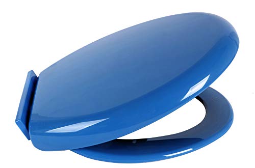 Copriwater Sedile WC Universale Coperchio Toilet Seat Bagno in Plastica (Blu)