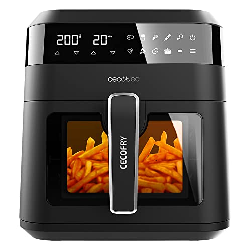 Cecotec Friggitrice ad Aria da 6 Litri Cecofry Experience Window 6000. 1300 W, Tecnologia PerfectCook, Temperatura regolabile, Finestra, pannello di controllo tattile, 9 modalità, Timer
