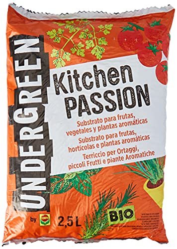 Undergreen Kitchen PASSION Terriccio per Ortaggi, Piccoli Frutti e Piante Aromatiche, Consentito in Agricoltura Biologica, 2.5 l