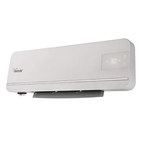 bimar HP116 Termoventilatore da Parete, Termoconvettore Elettrico a Muro a Basso Consumo, Elementi Riscaldabili Ceramica, 2 Livelli Potenza Riscaldamento, con Telecomando e Programmatore settimanale