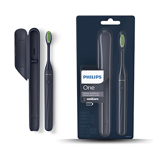Philips Spazzolino da denti a batteria - Spazzolino elettrico in Blu notte (Modello HY1100/04)