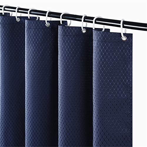 Furlinic Tenda Doccia Antimuffa Tessuto Tende Doccia Angolare Blu Navy Poliestere Tenda Vasca da Bagno con 6 Ganci Tenda Doccia Piccolo 90x180cm.