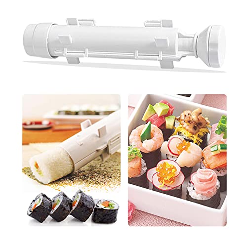 Mizontami Sushi Maker Roller Multifunzionale produttore di sushi Bazooka Sushi Roller Roller Machine Sushi Kit Strumento da cucina per principianti Viaggi da picnic fai -da -te （bianco）
