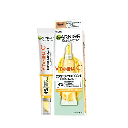 Garnier SkinActive Contorno Occhi Illuminante, Vitamina C, Per uno Sguardo Più Fresco e Riposato, Antirughe, 15 ml