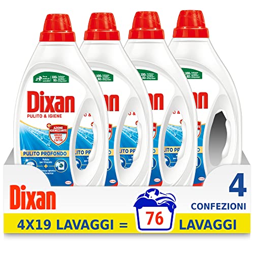 Dixan Detersivo Lavatrice Liquido Igiene, 19x4 lavaggi