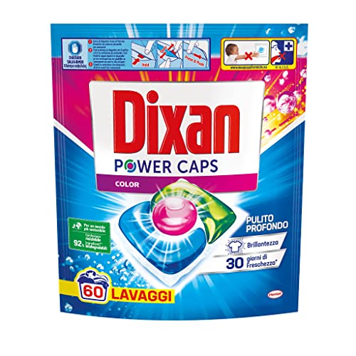 Dixan Power Caps Color, Detersivo Lavatrice in Capsule, 60 capsule (lavaggi)