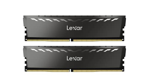Lexar THOR RAM DDR4 32GB Kit (16GB x 2) 3200 MHz, DRAM 288-Pin UDIMM PC Memoria, XMP 2.0 di alte Prestazioni per PC/Computer, CL16-18-18-38, 1.35V (LD4BU016G-R3200GDXG)