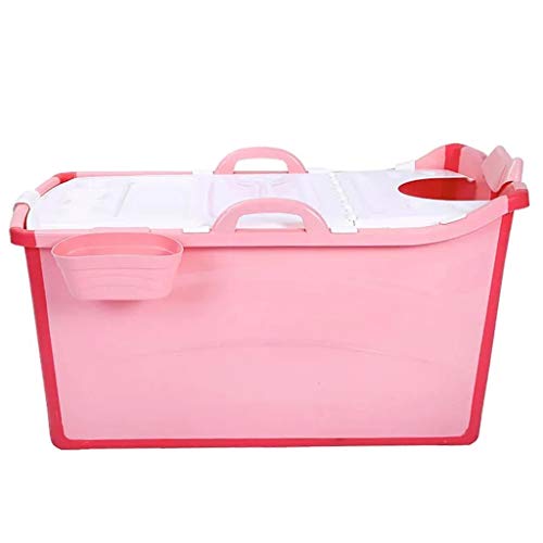 Bambini Pieghevole Vasca da Bagno, Isolato E Spessa Plastica Bathing Pool con Coperchio, Freestanding Bidet con Doppi Braccioli, Drenaggio Rapido