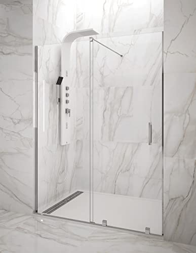 Cabina - Box doccia frontale ALLSTONE HIDRA 1+1, senza profilo inferiore o superiore 145-150 cm barra di stabilizzazione Perpendicolare