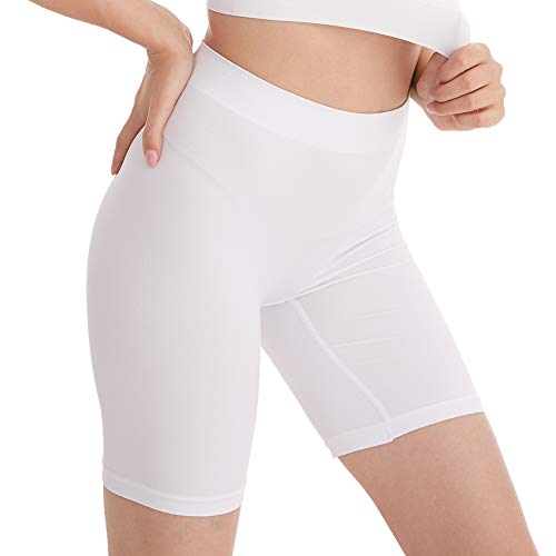 Amazingjoys Slip Pantaloncini Slip Mutandine da Donna Senza Lacci per Indossare sotto Abiti,Bianco,XL-XXL