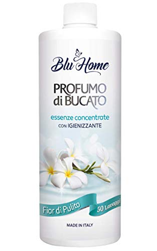 BLU HOME Essenza Profuma Bucato con Igienizzante, Profumo per Bucato, Essenza Bucato, Lunga Durata, Super Concentrato per Lavatrice (Fior di Pulito, 500 ml)