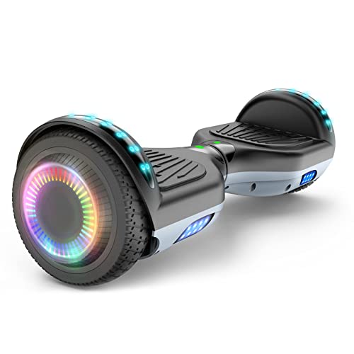 SISIGAD Hoverboard 6,5 Zoll Elektro Scooter für Kinder und Jugendliche, Hoverboards mit Bluetooth LED Leuchte Self Balance Board, 2 x 300 Watt Motor Elektroroller