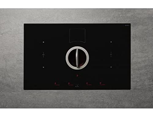 Elica; Piano cottura con cappa aspirante NIKOLATESLA SWITCH BL/A/83; Color: vetro nero