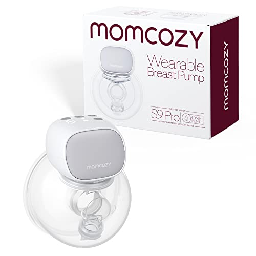 Momcozy S9 Pro Tiralatte Indossabile, Tiralatte Elettrico a Mani Libere con Display a LED, Tiralatte Elettrico Portatile con 2 Modalità e 9 Livelli - 24mm, Grigio