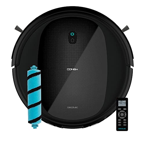 Cecotec Robot aspirapolvere e lavapavimenti Conga Quick&Clean Titanium. Tecnologia Random, 160 min di autonomia, 1400 Pa, 3 livelli di potenza e lavaggio, spazzola Jalisco, telecomando