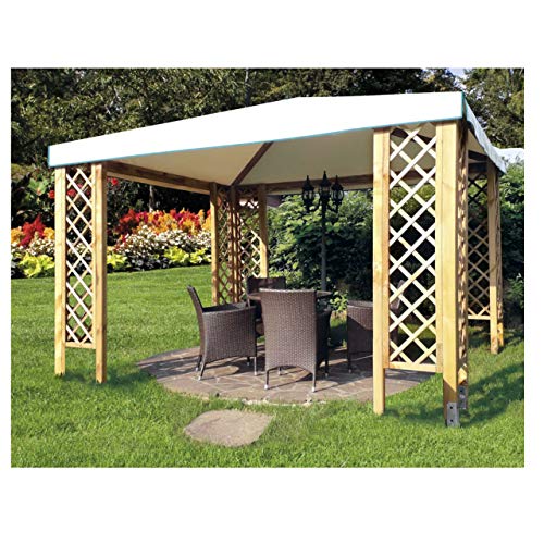 LOSA Gazebo in Legno di Pino da Giardino Esterno Modello Gazebo Capri 360x300