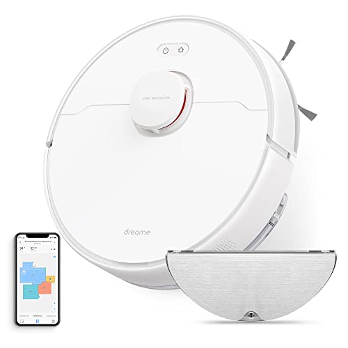 Dreame D9 Max Robot Aspirapolvere Lavapavimenti con Mappatura 4000Pa Navigazione LDS Polvere Fino 570ml Mappatura Multilivello Controllo App&Alexa Aspirazione Tappeti Peli Animali Bianco