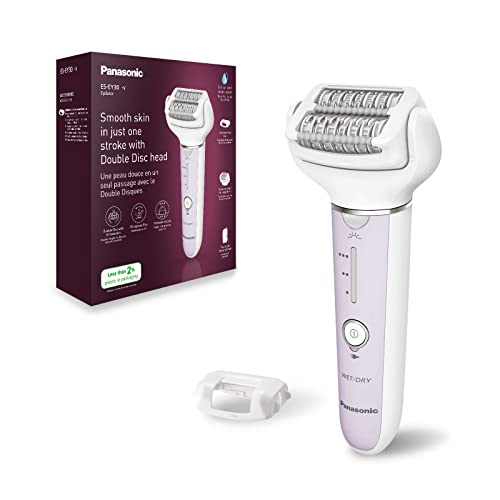 Panasonic ES-EY30-V503 Epilatore Bagnato e Asciutto, Doppio Disco con 60 Pinzette, Testina Flessibile Pivotante a 90°, 3 Impostazioni di Velocità e Luce LED, 30 Minuti di Funzionamento, Cordless