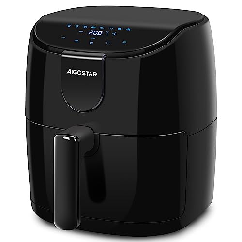 Aigostar Hayden X - Friggitrice ad aria 9 in 1. Air Fryer 1500W 4L con 60min Timer e Schermo LED, Temperatura Regolabile da 40℃ a 200℃. Meno Olio e Senza Fumo, Cestello Antiaderente
