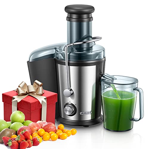 Juilist Centrifuga Frutta e Verdura, 800W Estrattore di Succo con 75 MM Bocca Larga, Facile Pulizia Acciaio Inox Centrifuga con 2 Velocità 21000RMP, Funzione Antigocciolamento