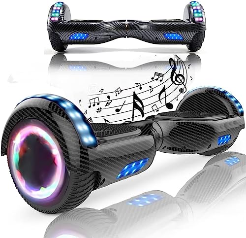 Magic Way Hoverboard Fuoristrada - 6.5"- Bluetooth - velocità 15 KM/H - LED - Overboard Elettrico autobilanciati - per Bambini e Adulti (carbone nero)