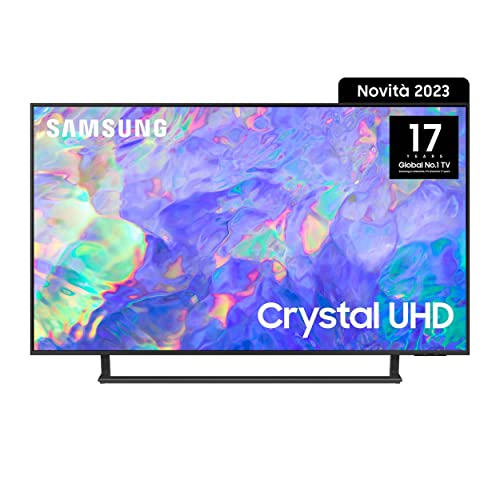 Samsung TV UE43CU8570UXZT Crystal UHD 4K, Smart TV 43" Dynamic Crystal color, HDR, OTS Lite, AirSlim Design, Integrato con Bixby e Alexa compatibile con Google Assistant, Titan Gray 2023