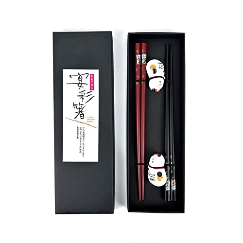 HIBISAWS 2 Paia di Bacchette di Alta qualità in Lega, Set Regalo di Bacchette Cinesi Giapponesi Premium, Stile Classico Riutilizzabile bacchette sushi