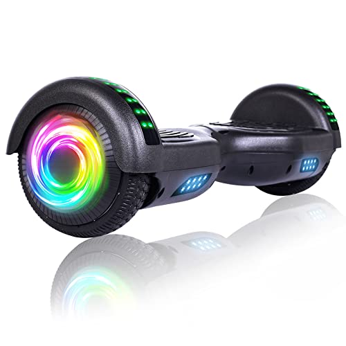 SISIGAD Hoverboard 6,5 Zoll Elektro Scooter für Kinder und Jugendliche, Hoverboards mit Bluetooth LED Leuchte Self Balance Board, 2 x 300 Watt Motor Elektroroller