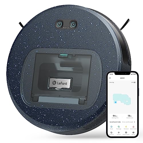 LEFANT Robot Aspirapolvere F1 Pro con 5000 Pa, 28x6,9 cm Super Sottile,250 Minuti di Autonomia, Contenitore per la Polvere Visibile da 600 ml,Aspirapolvere Robot Ideale per Peli di Animali Domestici