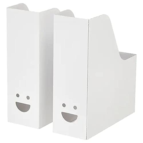 Ikea Tjabba - Portariviste in cartone pieghevole, set da 2 pezzi, colore: Bianco