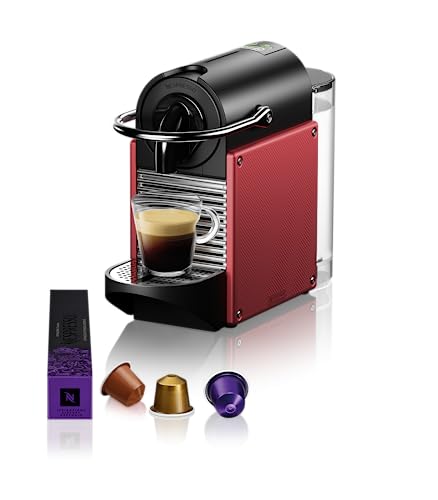 Nespresso Pixie EN124.R, Macchina da caffè di De'Longhi, Sistema Capsule Nespresso, Serbatoio acqua 0.7L, Red Carminio