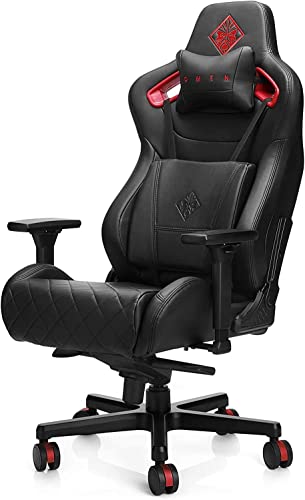 Hp - Gaming Omen By Citadel Gaming Chair Sedia, Braccioli Regolabili 4D, Cuscini Lombari, Supporto per il Collo, Nero