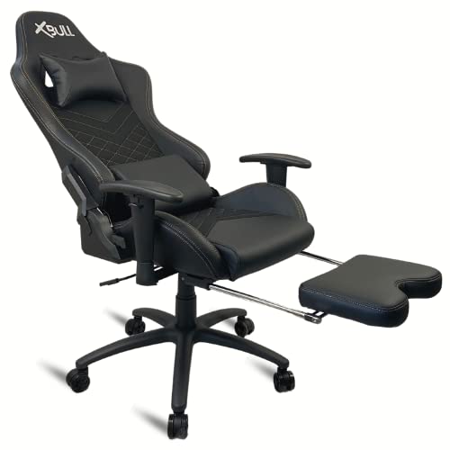 Piushopping X-Bull Sedia Gaming con Poggiapiedi Ergonomica da Ufficio Computer in Tessuto Reclinabile con Supporto Lombare Poltrona