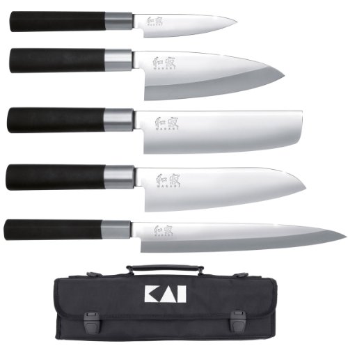 Kai DM-0781JP67 - Set di 5 coltelli e borsa portacoltelli: 6710P, 6715D, 6716N, 6716S, 6721Y