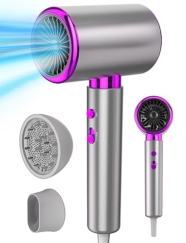 UOHHBOE Asciugacapelli Ionico Phone Asciugacapelli Professionali 2400W AC Motore Professionale 3 Velocità/2 Temperature con Diffusore e Concentratori per Molte Acconciature