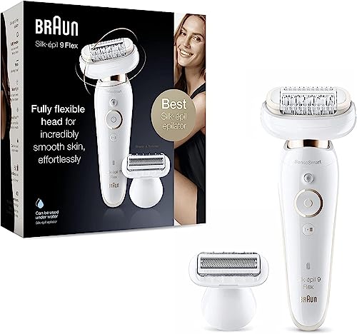 Braun Silk-épil 9 Flex, Depilatore Donna Con Testina Flessibile, Per Epilazione Semplice, Epilatore Wet & Dry Con Testina radente, 9-006 Flex